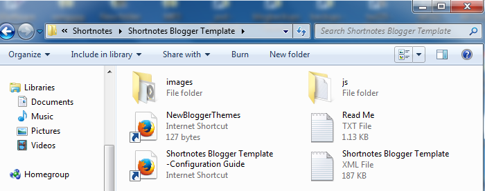 Unzipped Theme Folder