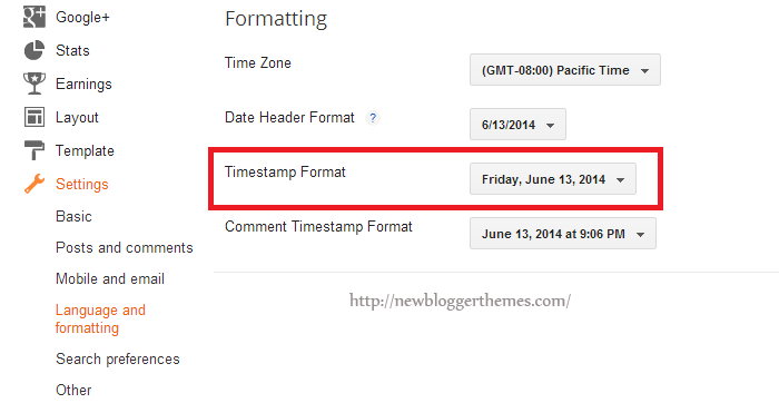 Timestamp Format in Blogger