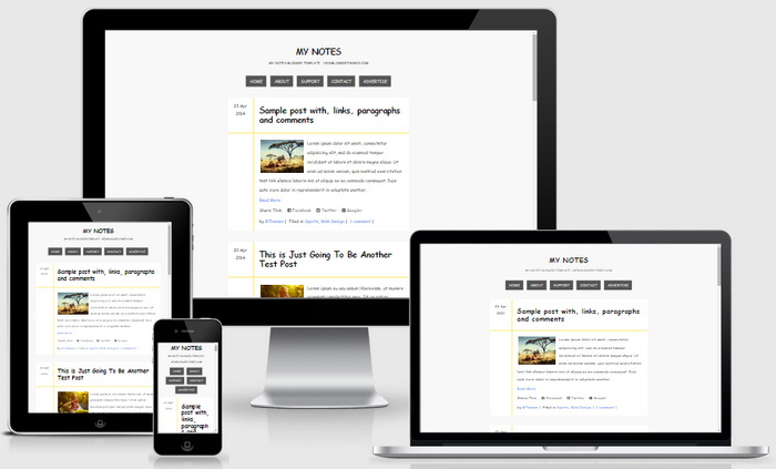 Responsive My Notes Blogger Template