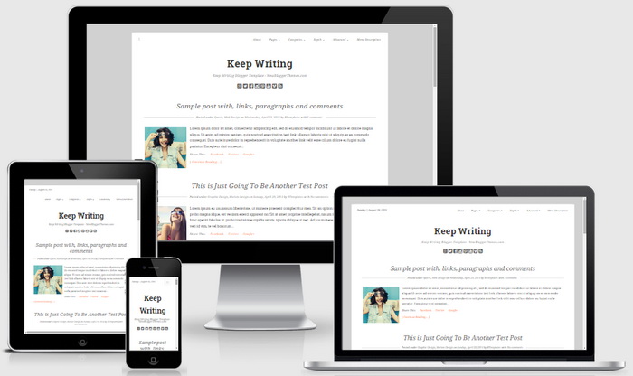 Responsive View - Keep Writing Blogger Template