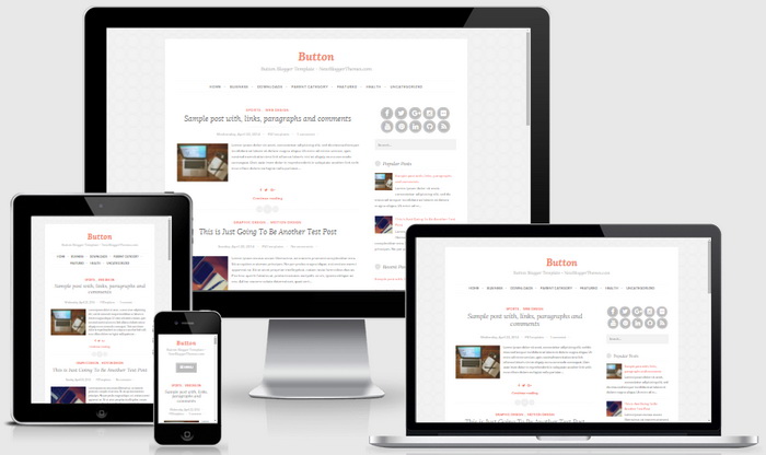 Responsive View - Button Blogger Template