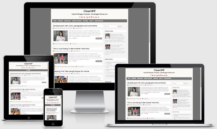 Responsive View - CleanWP Blogger Template