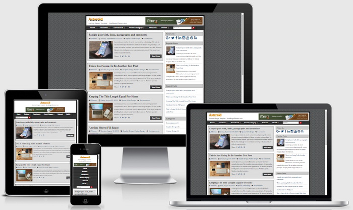 Responsive View - Asteroid Blogger Template