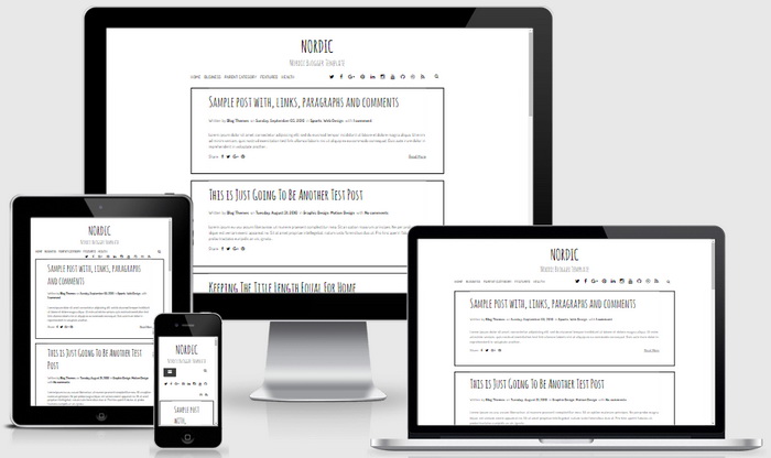 Responsive View - Nordic Blogger Template