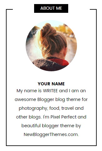 About Me Widget - Writee Blogger Template