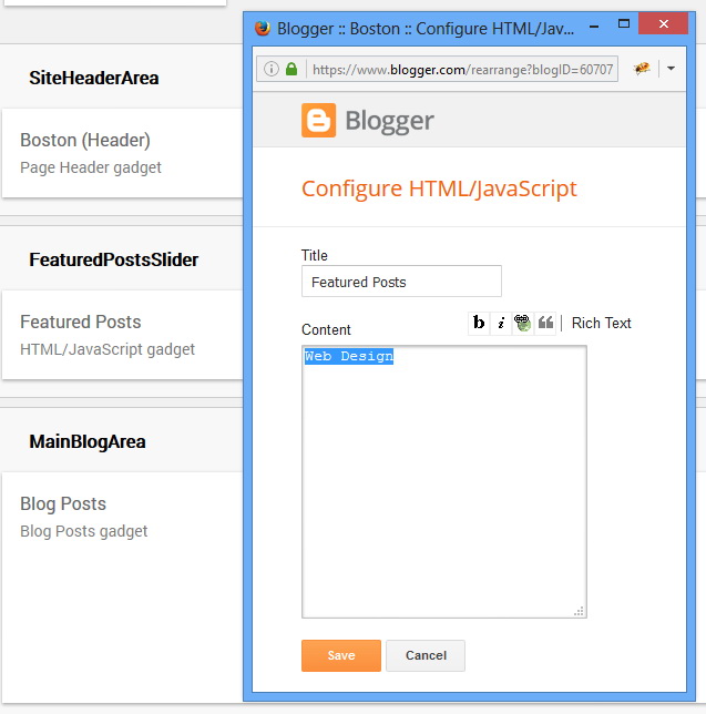 Featured Posts Slider Configuration - Boston Blogger Template