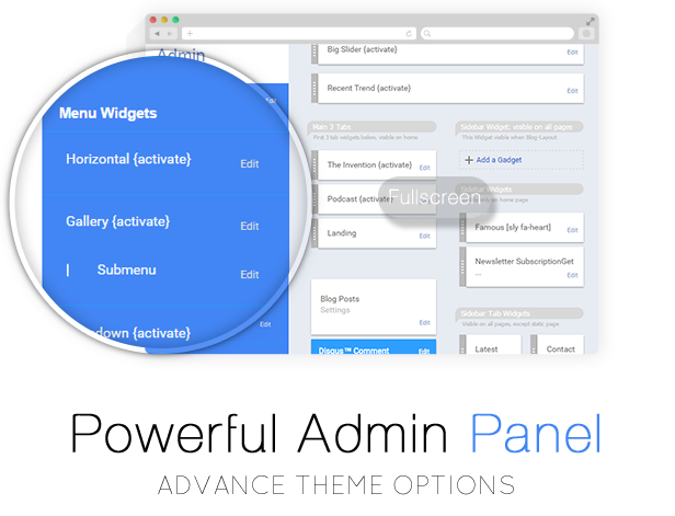 Powerful Admin Panel - Superzin Blogger Template