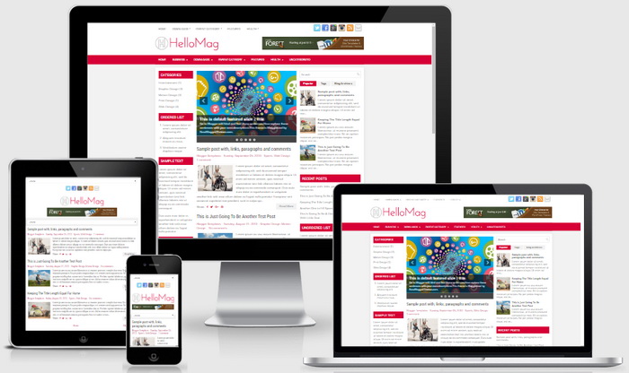 Responsive View - HelloMag Blogger Template