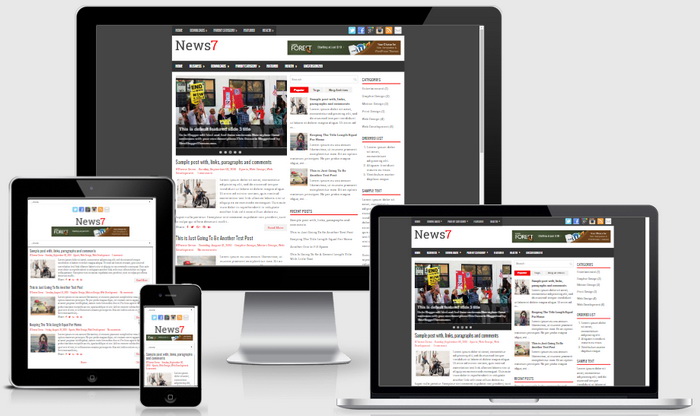 Responsive View - News7 Blogger Template