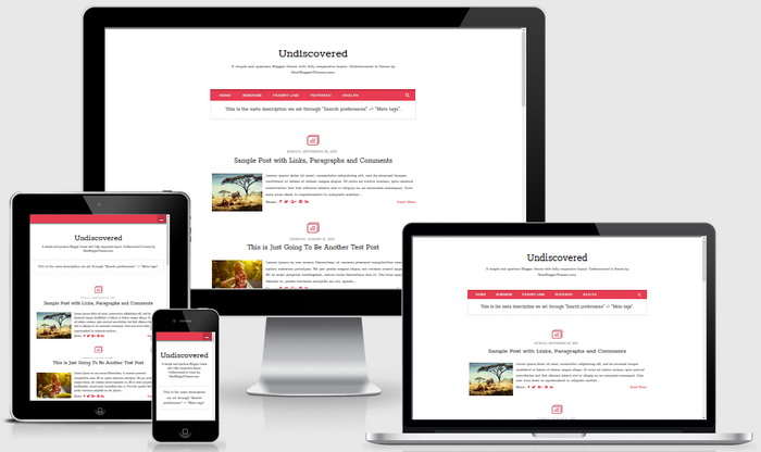 Responsive View - Undiscovered Blogger Template