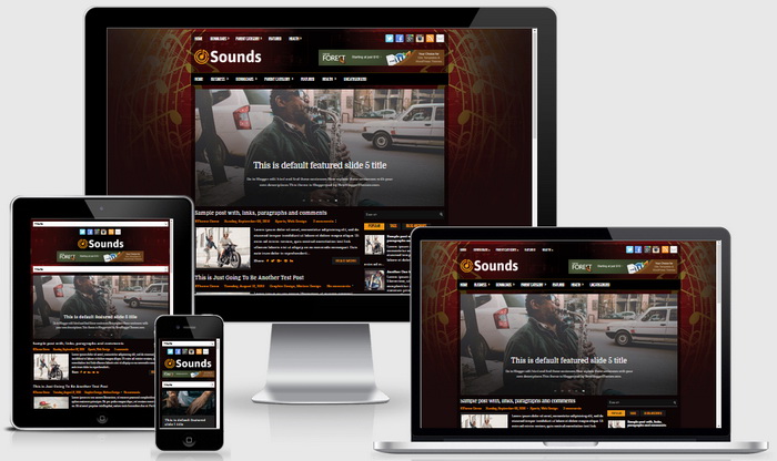 Responsive View - Sounds Blogger Template