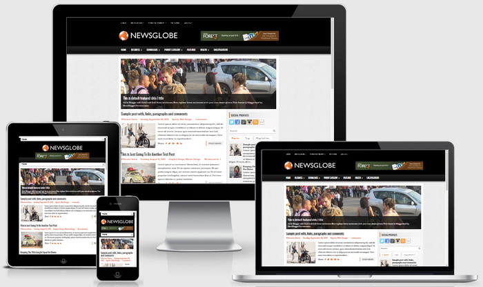 Responsive View - NewsGlobe Blogger Template