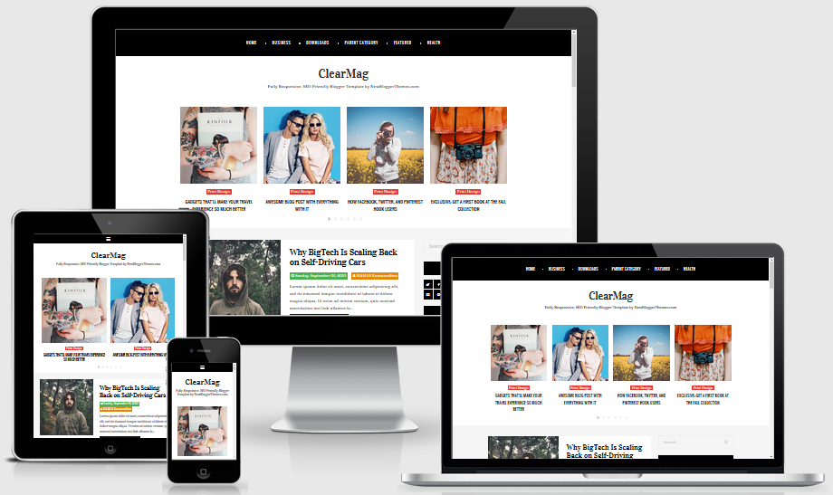 Responsive View - ClearMag Blogger Theme