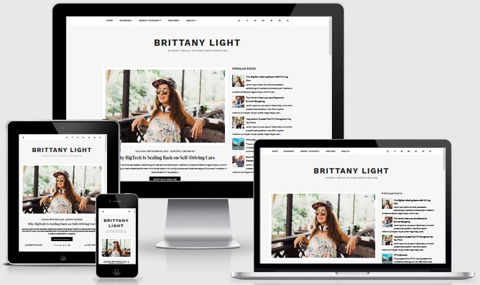 Responsive View - Brittany Light Blogger Template