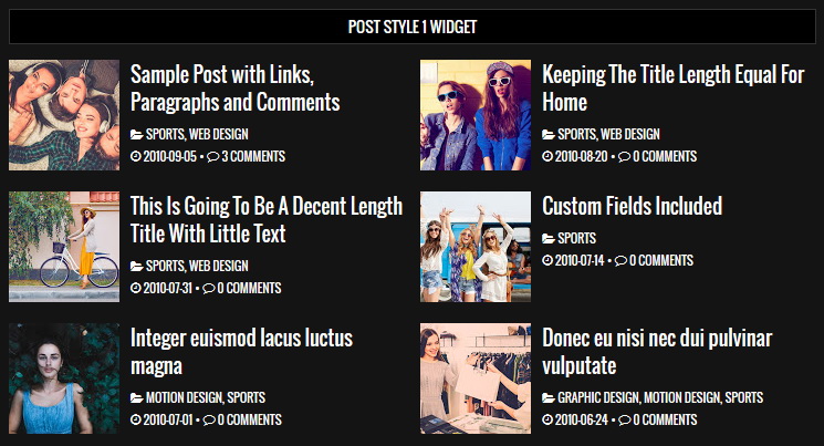 Post Style 1 Widget - Pure Gallery Blogger Template