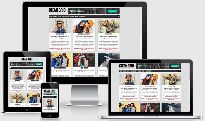 Responsive View - Clean Grid Blogger Template