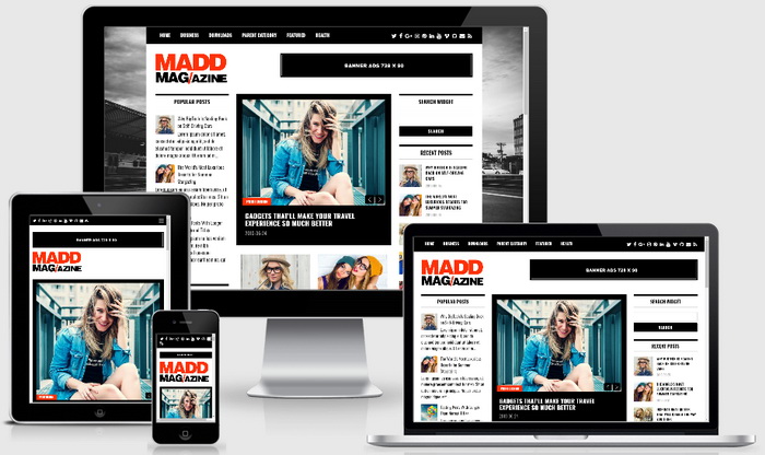Responsive View - Madd Magazine Blogger Template