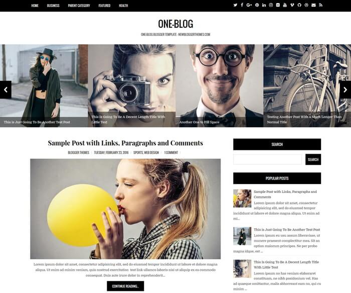 One-Blog Blogger Template | NewBloggerThemes.com